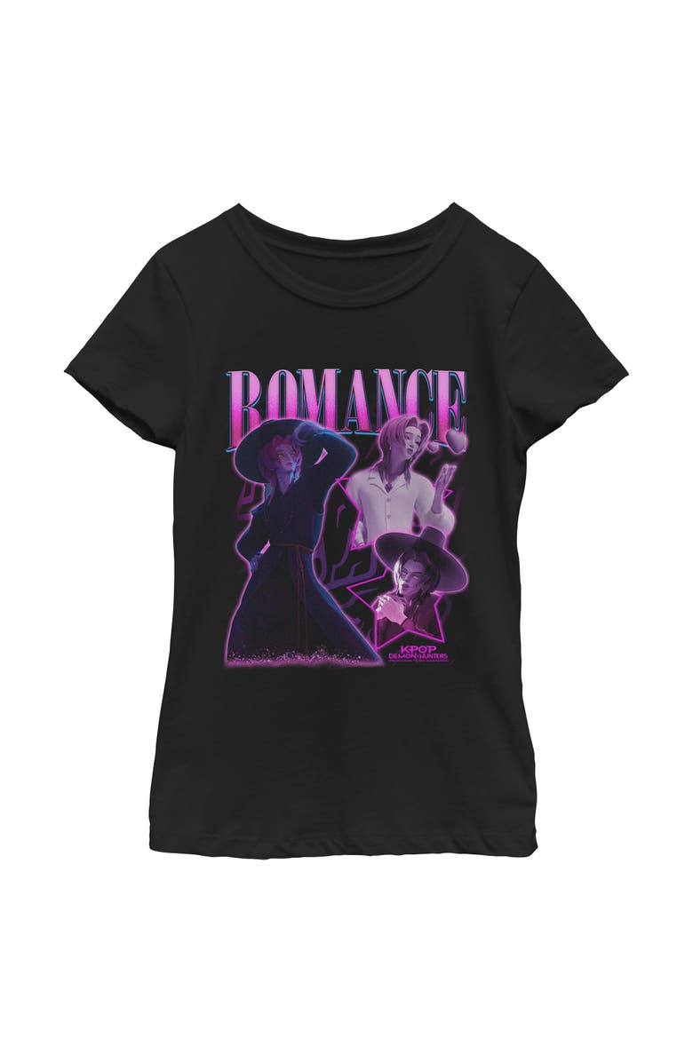 KPop Demon Hunters Girl's KPop Demon Hunters Romance Saja Collage  Graphic T-Shirt, Main, color, Black
