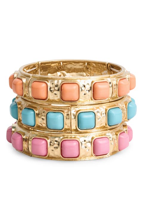3-Pack Resin Stretch Bracelets