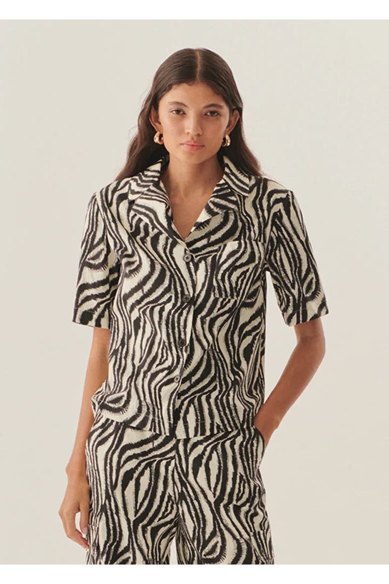 Adelaide Cotton Shirt, Main, color, Zebra Pirint