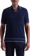 Bugatchi Johnny Collar Basket Stitch Cotton Blend Polo Sweater