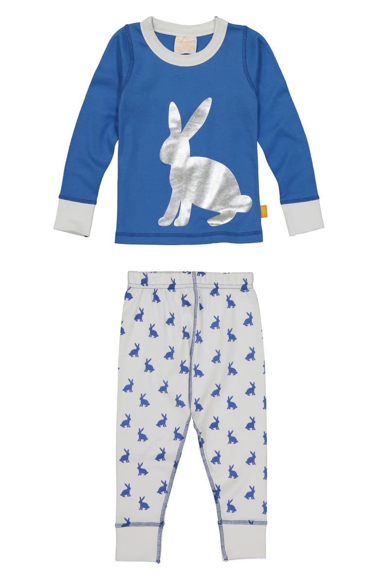 Masala Baby Bunny Hop Fitted Two-Piece Pajamas, Main, color,
