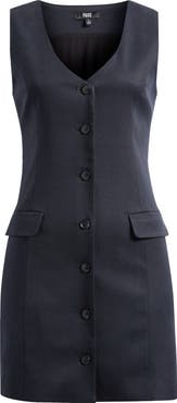 PAIGE Wells Sleeveless Button Front Sheath Dress