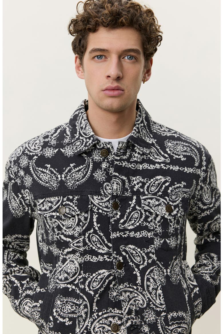Paisley Cotton Twill Shirt Jacket, Alternate, color, BLACK MULTI