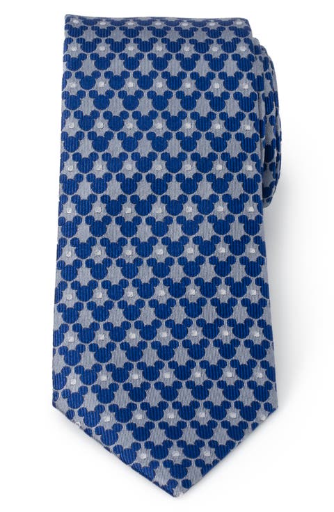 x Disney Mickey Dot Pattern Silk Tie