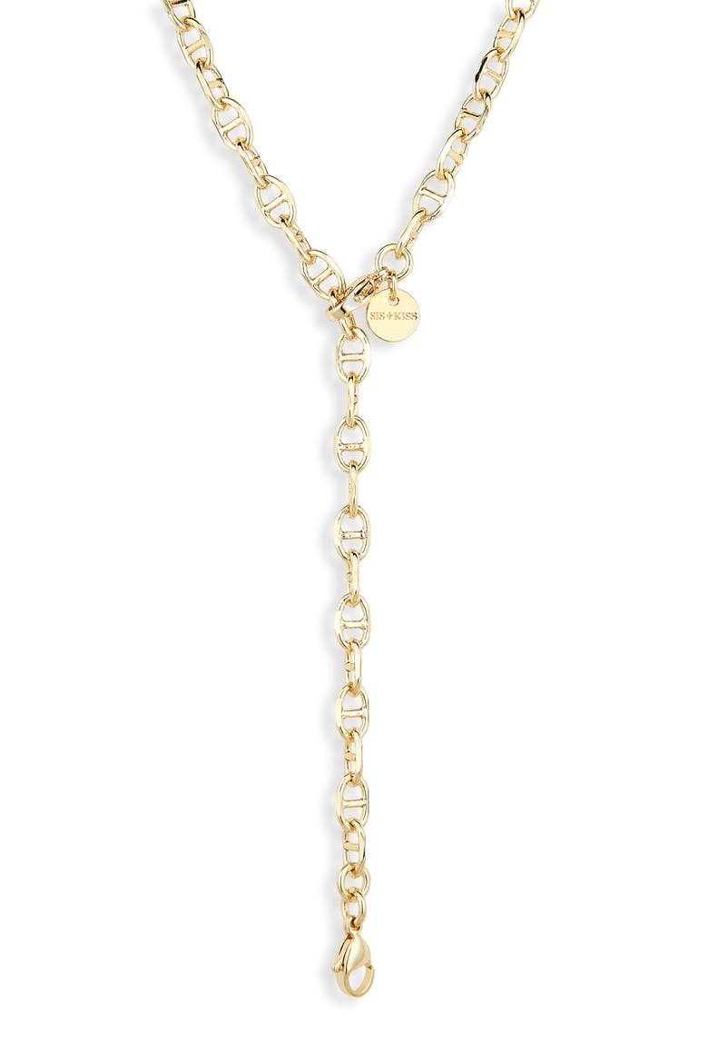 Mia Mariner Lariat Chain Necklace, Main, color, GOLD