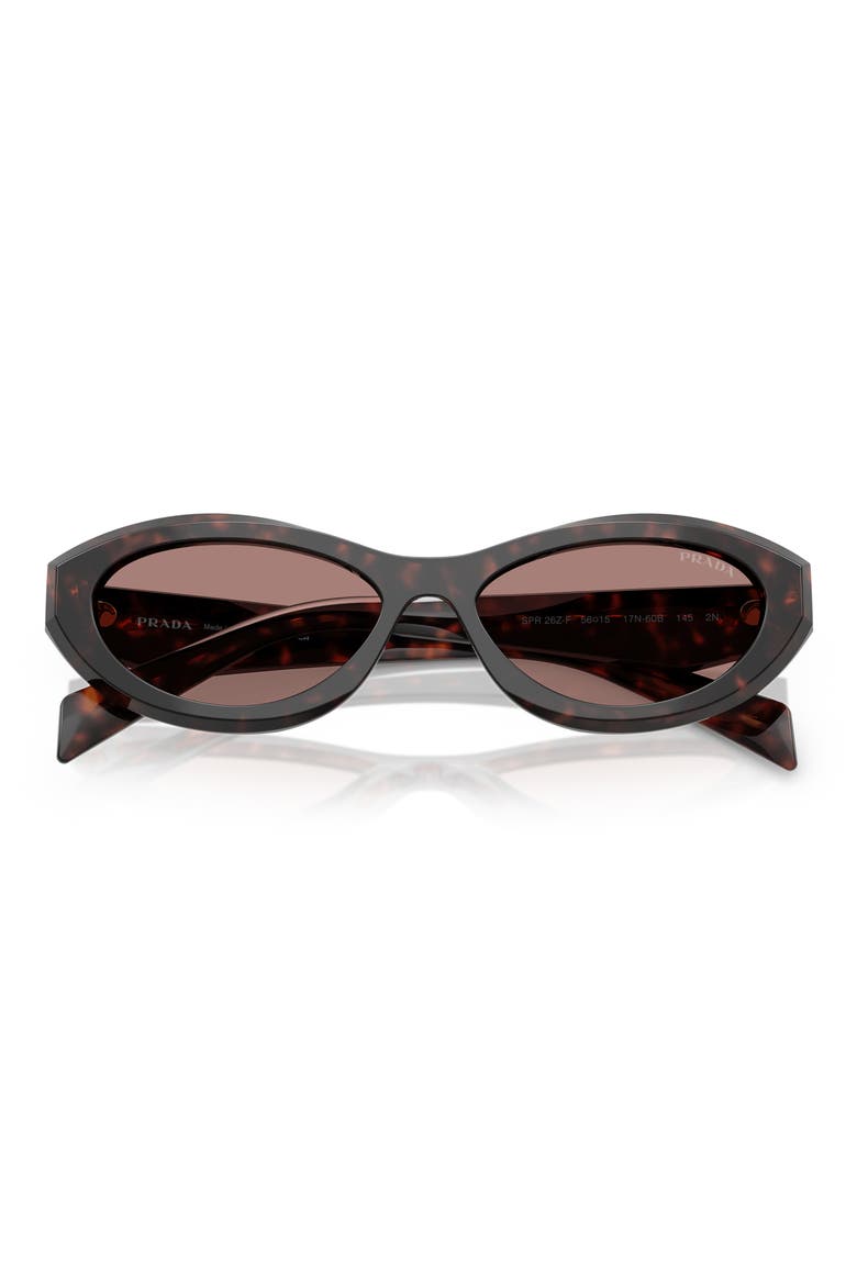 56mm Oval Sunglasses, Alternate, color, BROWN TORTOISE