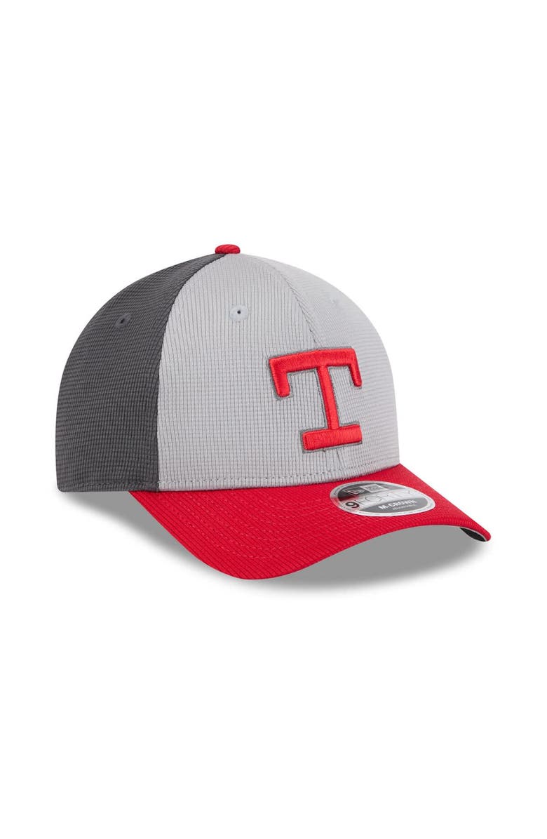 New Era Men's New Era  Gray/Red Texas Rangers 2025 Batting Practice 9FORTY M-Crown Adjustable Hat, Alternate, color, Gray
