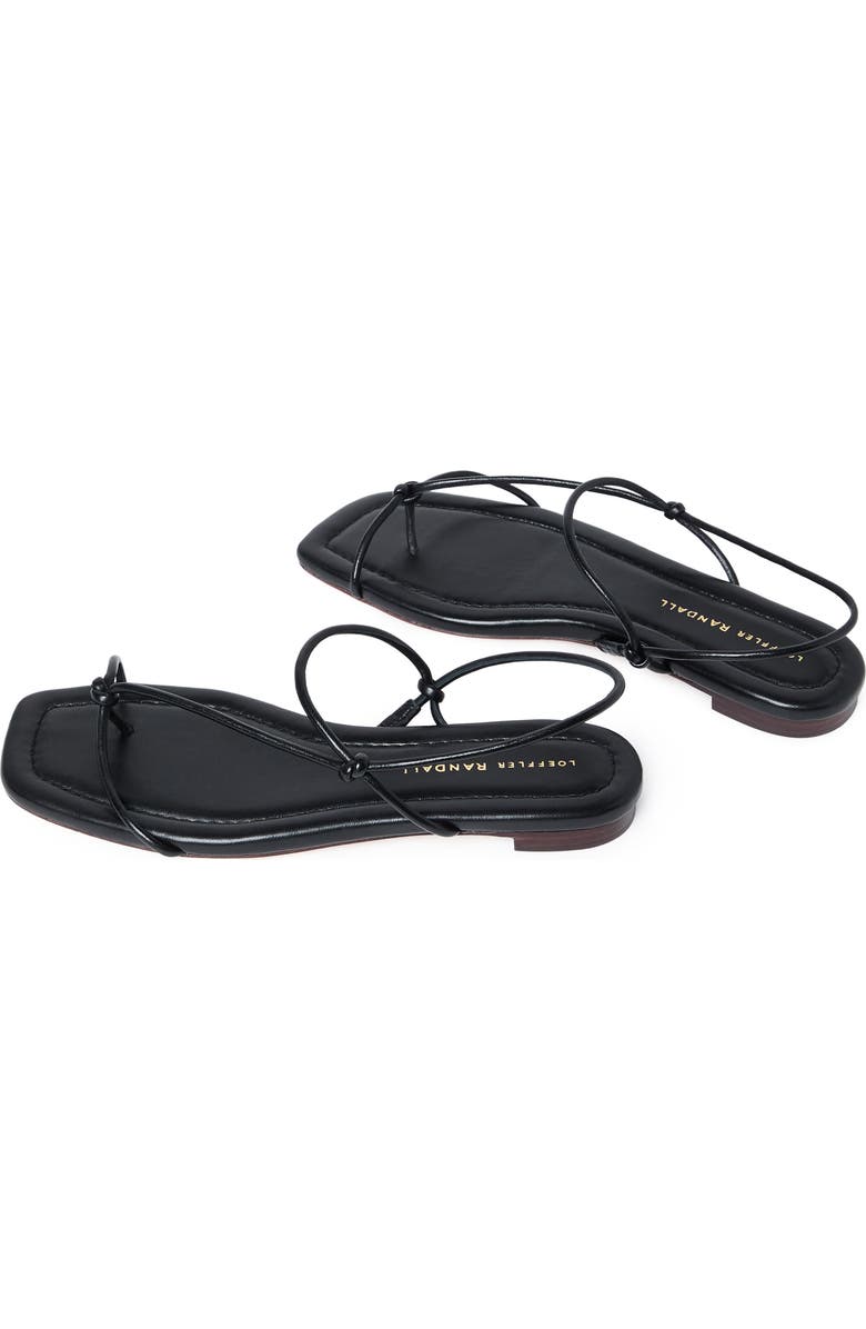 Loeffler Randall Eleanor Strappy Flat Leather Sandal, Alternate, color, Black