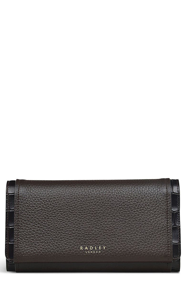 Radley Baylis Road 2.0 Flap Leather Wallet, Main, color, Dark Oak