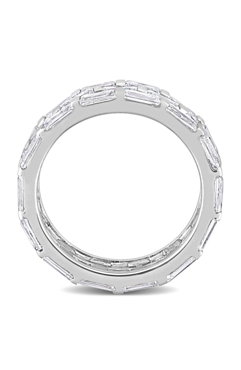 Julianna B. Moissanite Triple-Row Band Ring Sterling Silver, Alternate, color, Sterling Silver