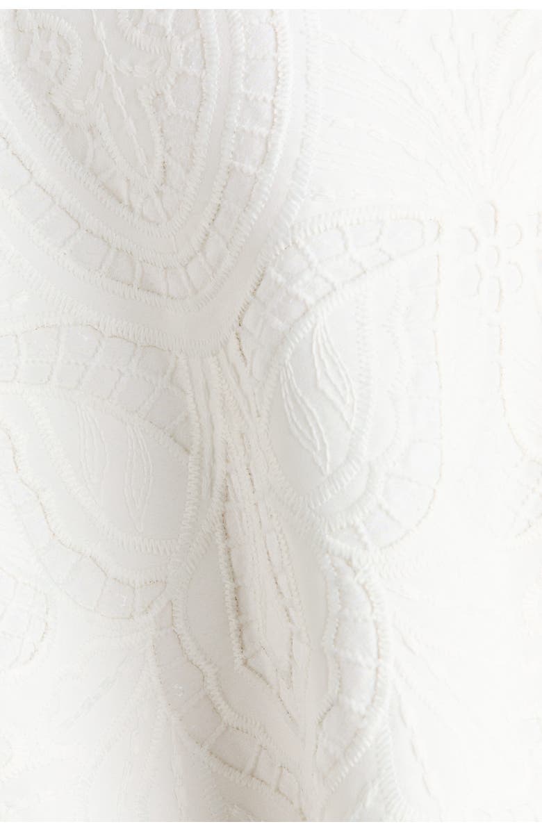 H&M Embroidered Bandeau Dress, Alternate, color, White