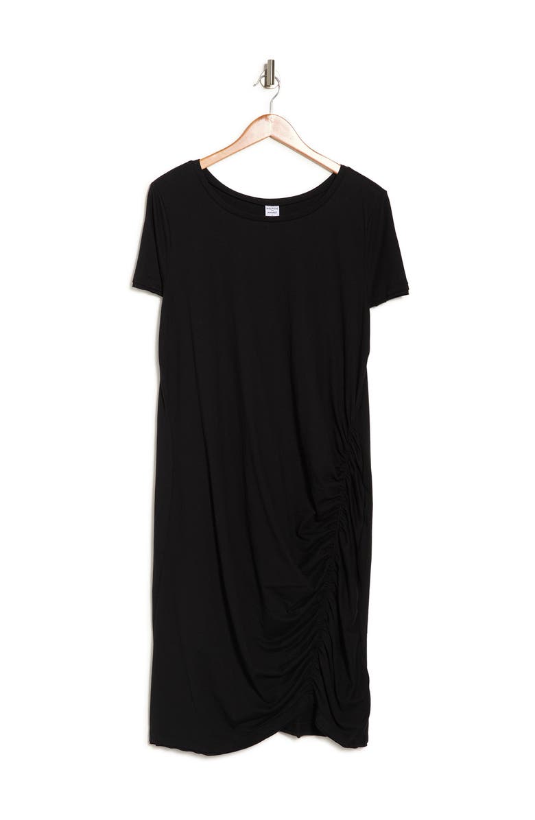 Melrose and Market Ruched Knit T-Shirt Dress, Alternate, color, 