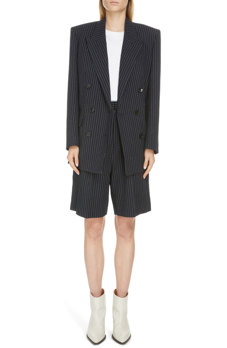 Isabel Marant Joe Costard Stripe Suspender Shorts, Alternate, color, 