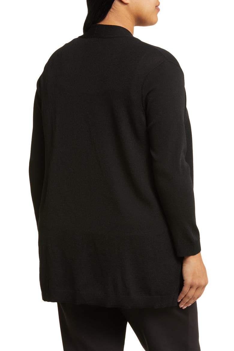 Icon Open Front Sweater, Alternate, color, JONES BLACK