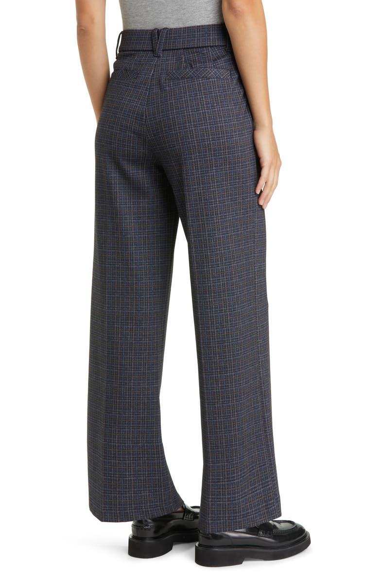 Wit & Wisdom 'Ab'Solution Plaid Skyrise Wide Leg Ponte Trousers, Alternate, color, Charcoal Blue Multi