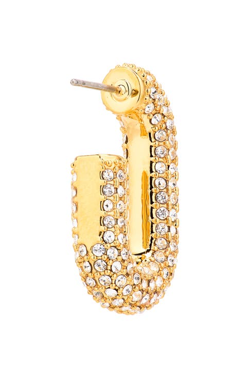 Crystal Pavé J-Hoop Earrings