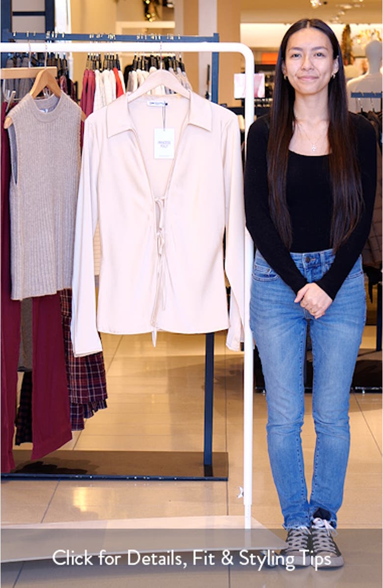 Way Life Goes Tie Front Satin Shirt, sales video thumbnail