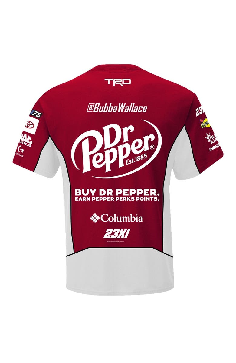 23XI Racing Men's 23XI Racing Burgundy Bubba Wallace Dr. Pepper Sublimated Uniform T-Shirt, Alternate, color,