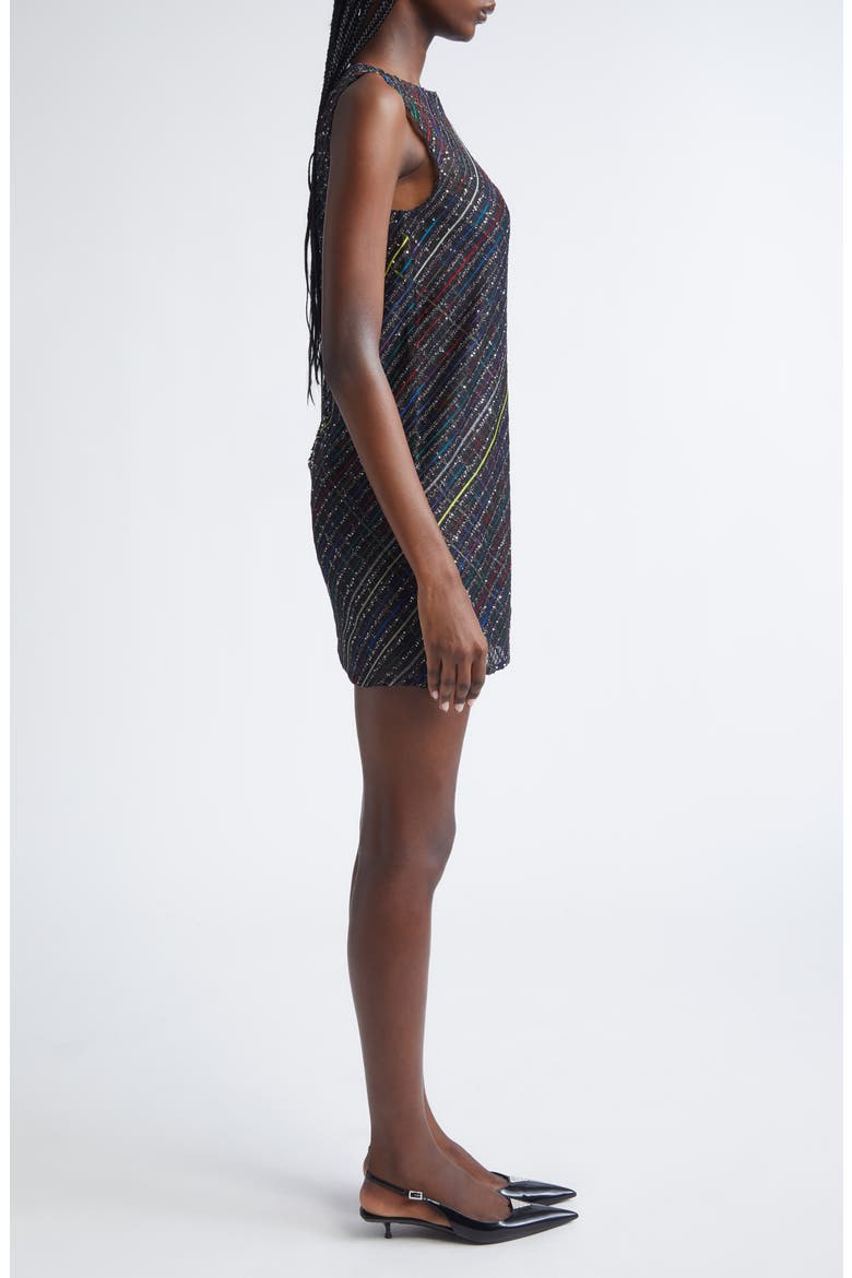Sequin Plaid Knit Minidress, Alternate, color, DARK TONES