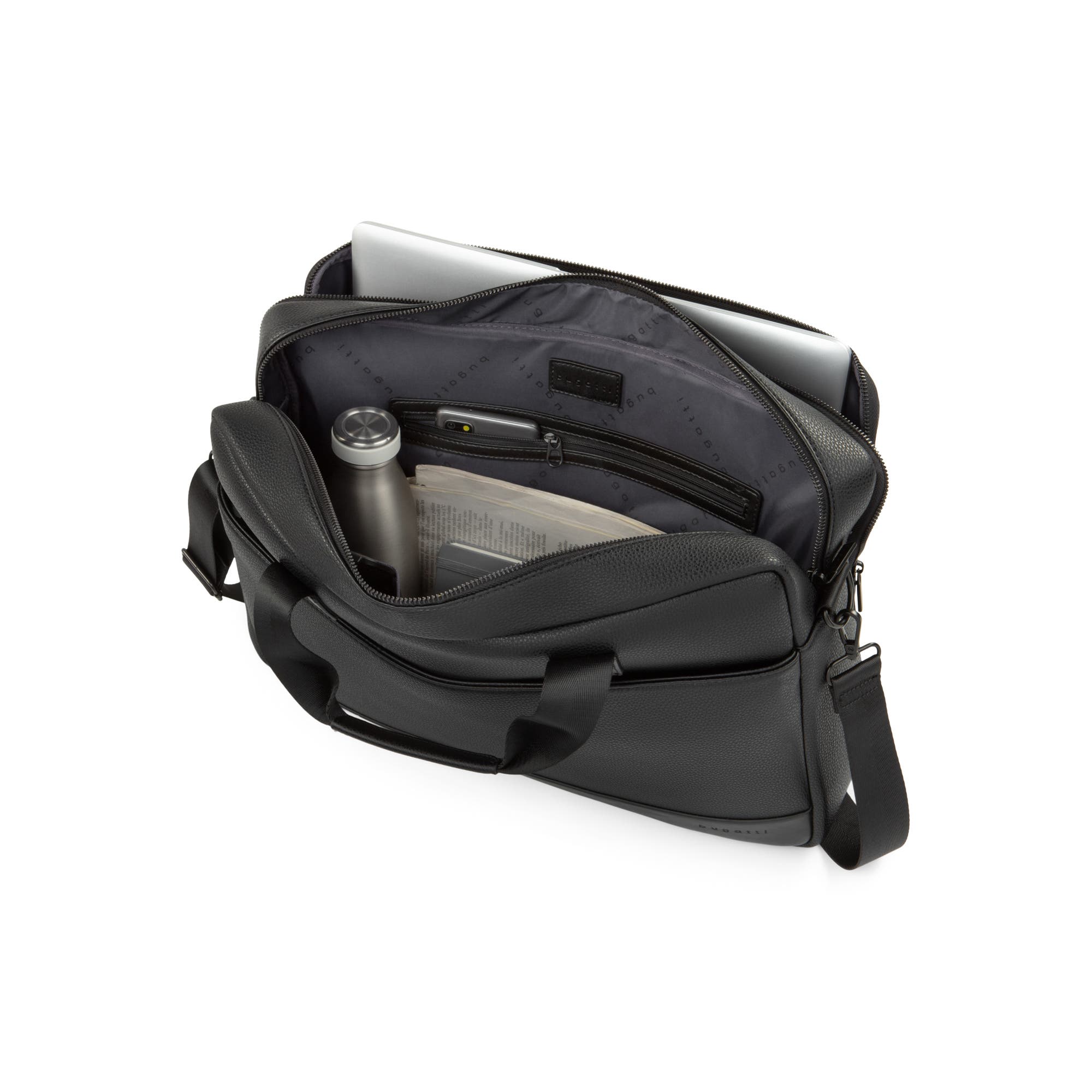 bugatti Central Briefcase, Alternate, color, Black