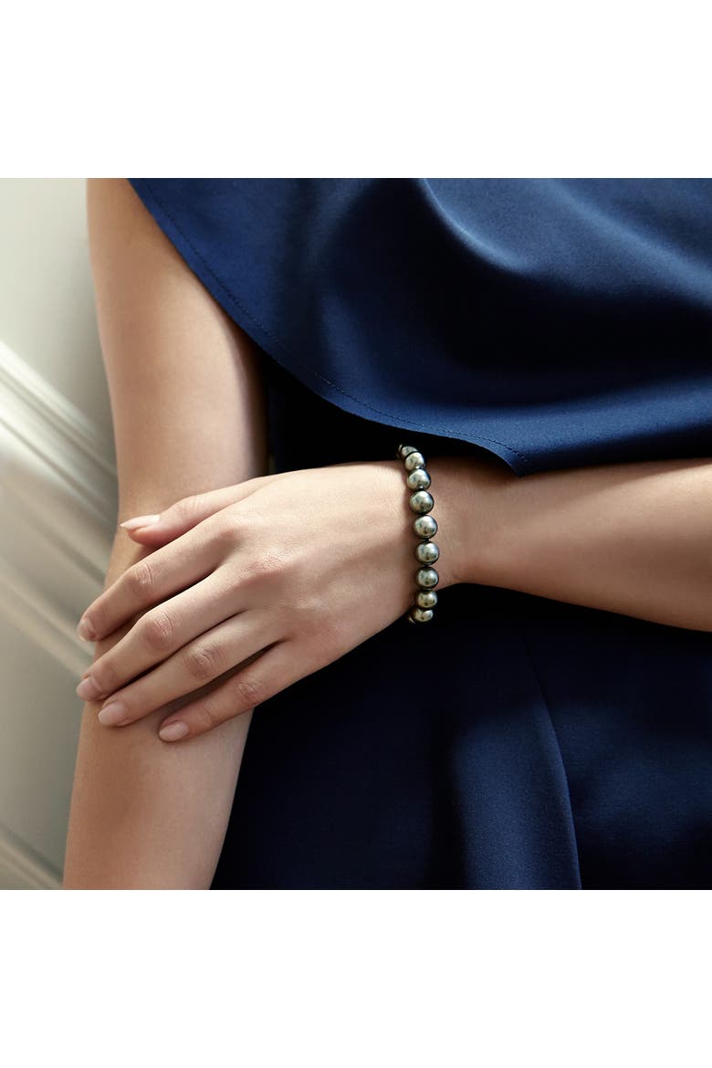 9-10mm Tahitian South Sea Pearl Bracelet - Premier AAAA Quality, Alternate, color, White Gold Clasp