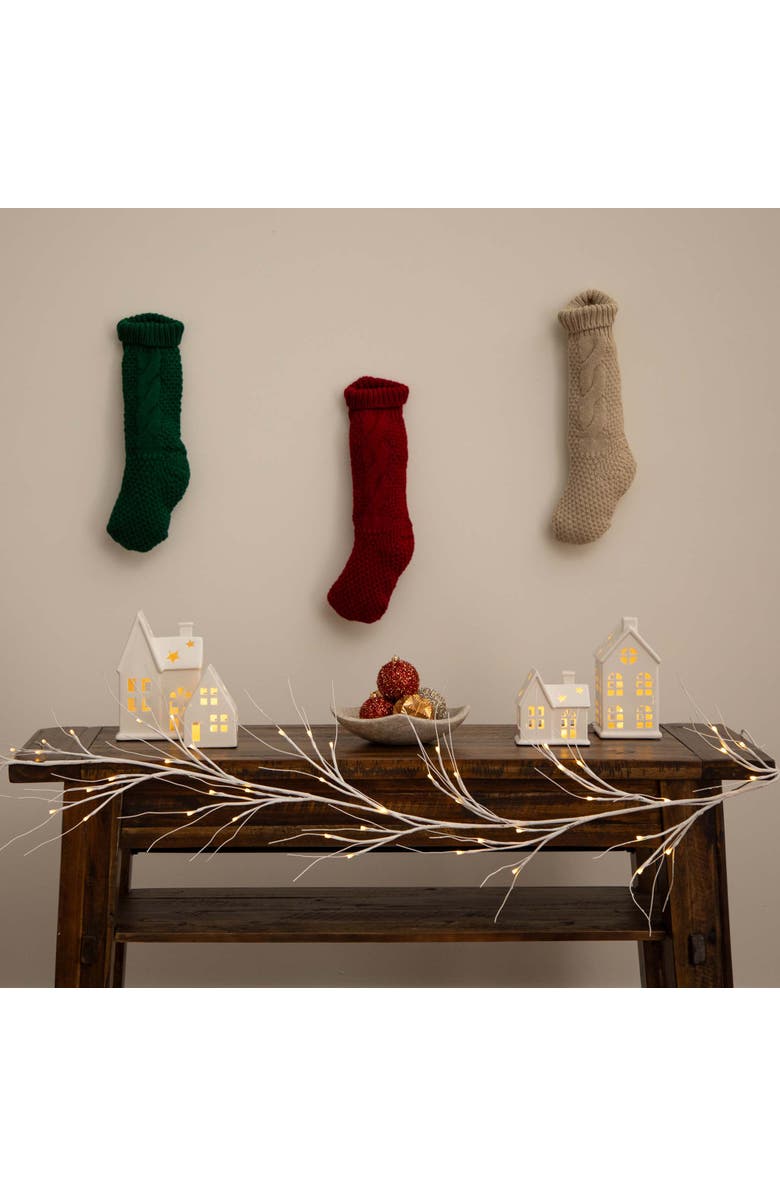 NEARLY NATURAL 6-ft Pre-Lit Artificial White Birch Garland with 48 Warm White LED Lights, Alternate, color, White