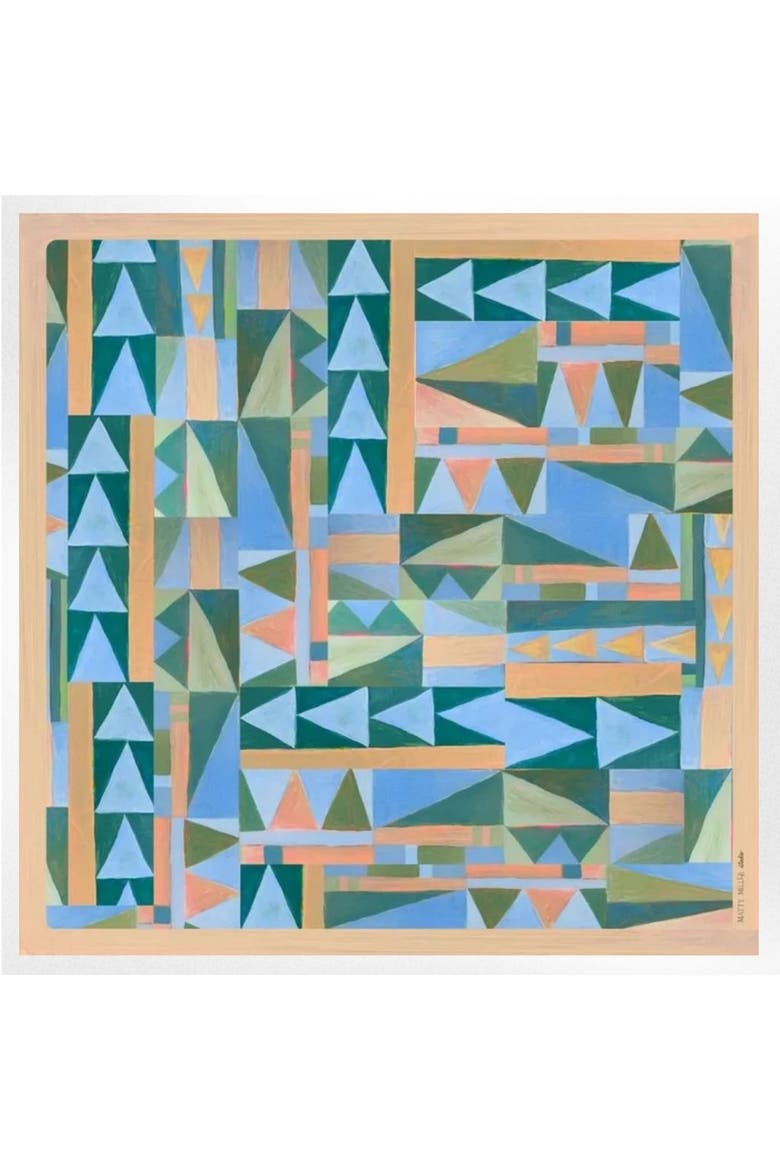 100% Silk Scarf Prism - Abstract Geometric Pattern, Main, color, 35 x 35"