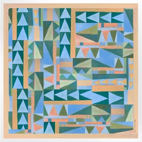 100% Silk Scarf Prism - Abstract Geometric Pattern