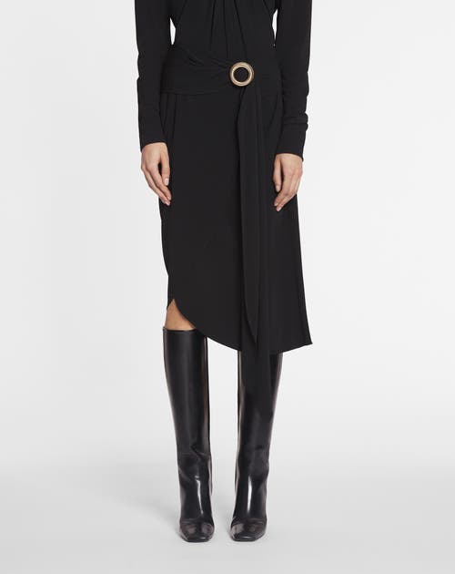 Lanvin Wrap-design Midi Skirt In Black