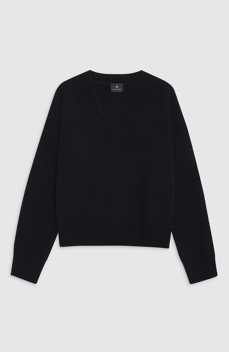ANINE BING Lee Crew Sweater, Alternate, color, Black