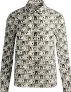 Alice + Olivia Willa Staceface Button-Up Silk Shirt