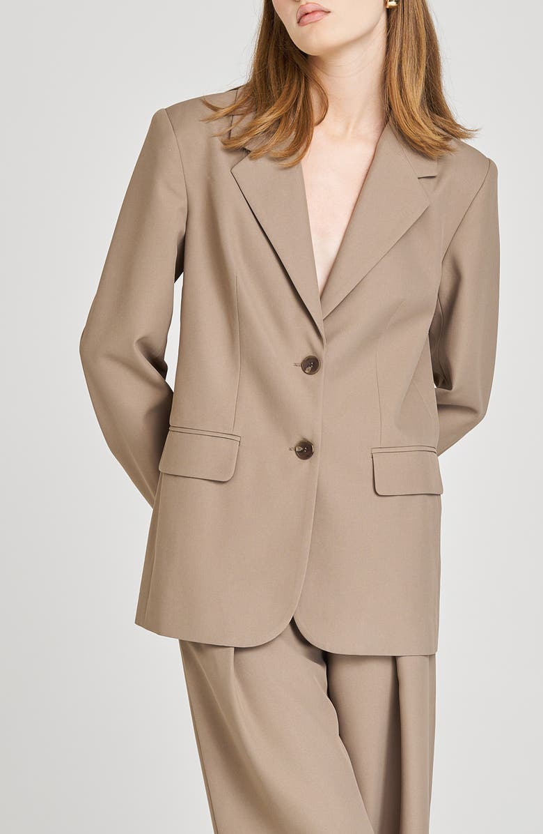 WAYF Maddox Belted Blazer, Alternate, color, Taupe