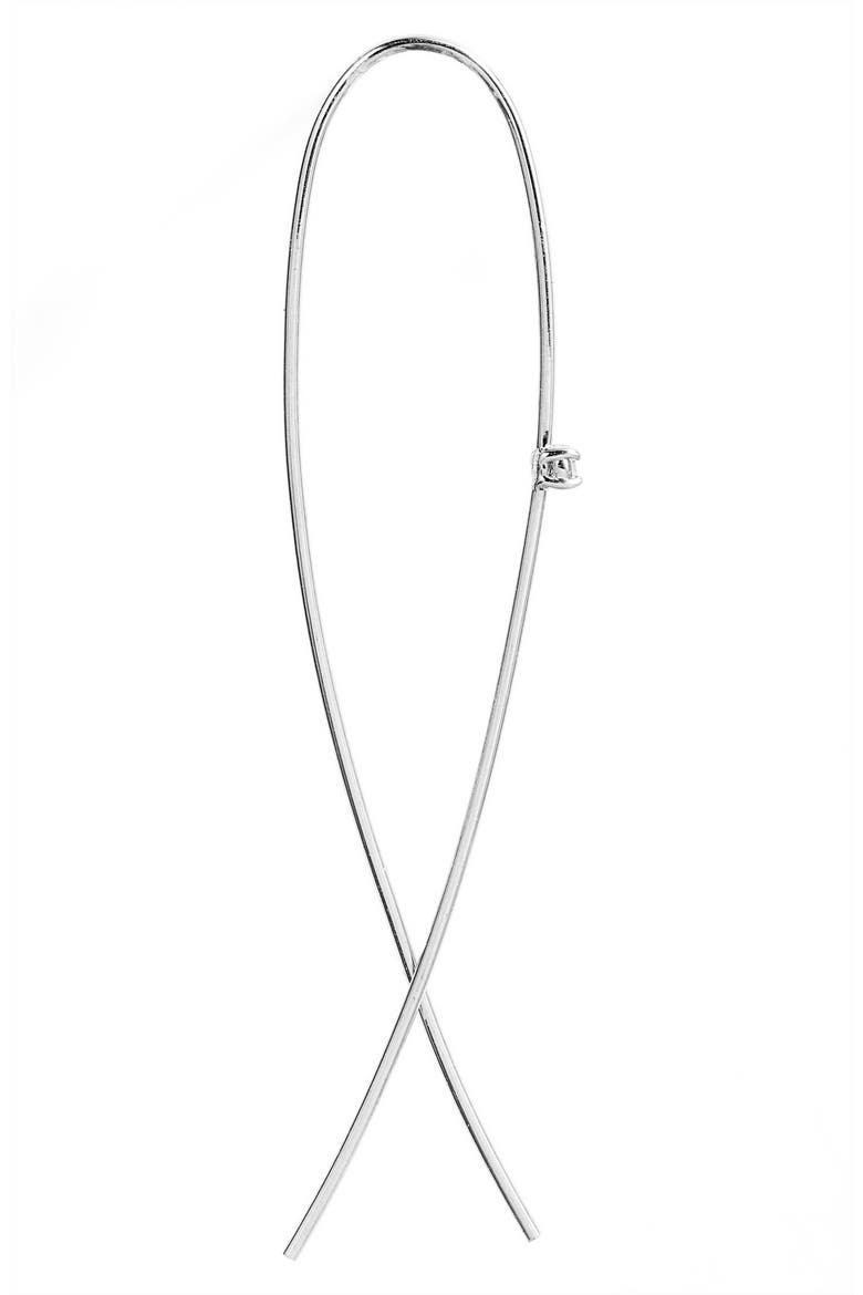 Medium Upside Down Diamond Hoop Earrings, Alternate, color, WHITE GOLD/ DIAMOND