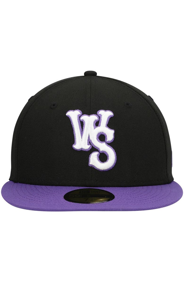 New Era Men's New Era Black Winston-Salem Dash Authentic Collection Road 59FIFTY Fitted Hat, Alternate, color, Black