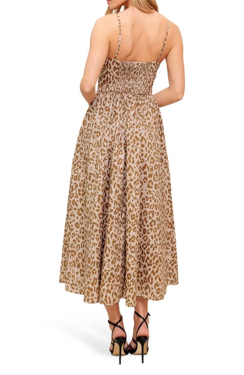 Flying Tomato Leopard Print Cotton Maxi Sundress In Brown