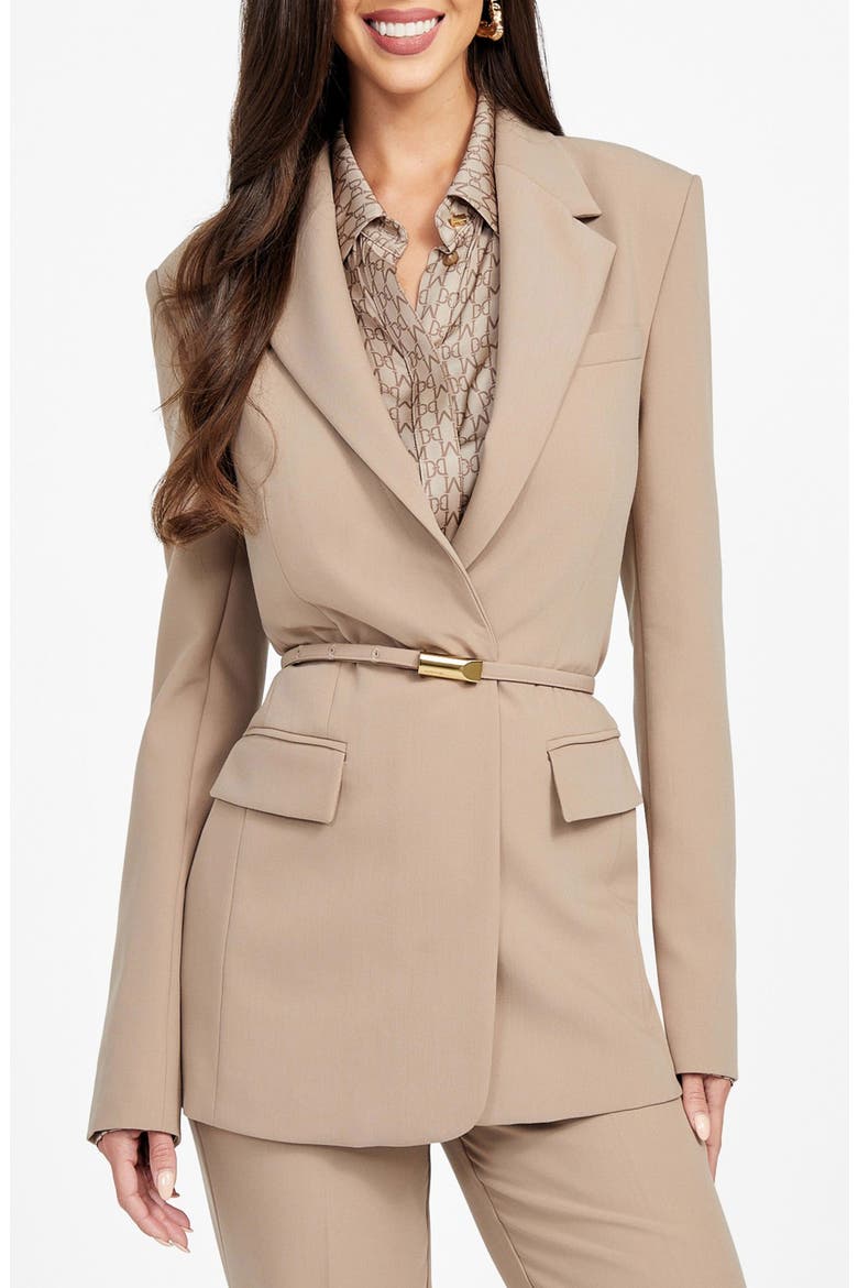Dalia Belted Blazer, Main, color, BEIGE