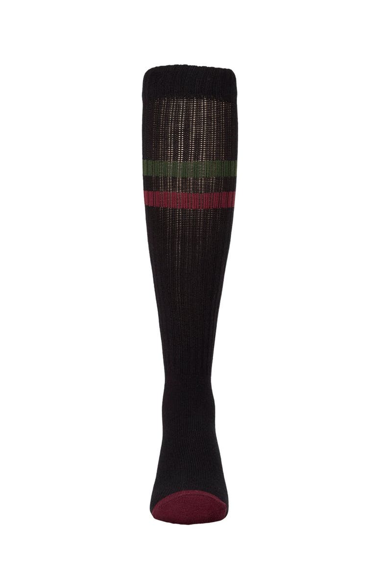 MeMoi Smile Stripe Knee High Sock, Alternate, color, Black-Burgundy