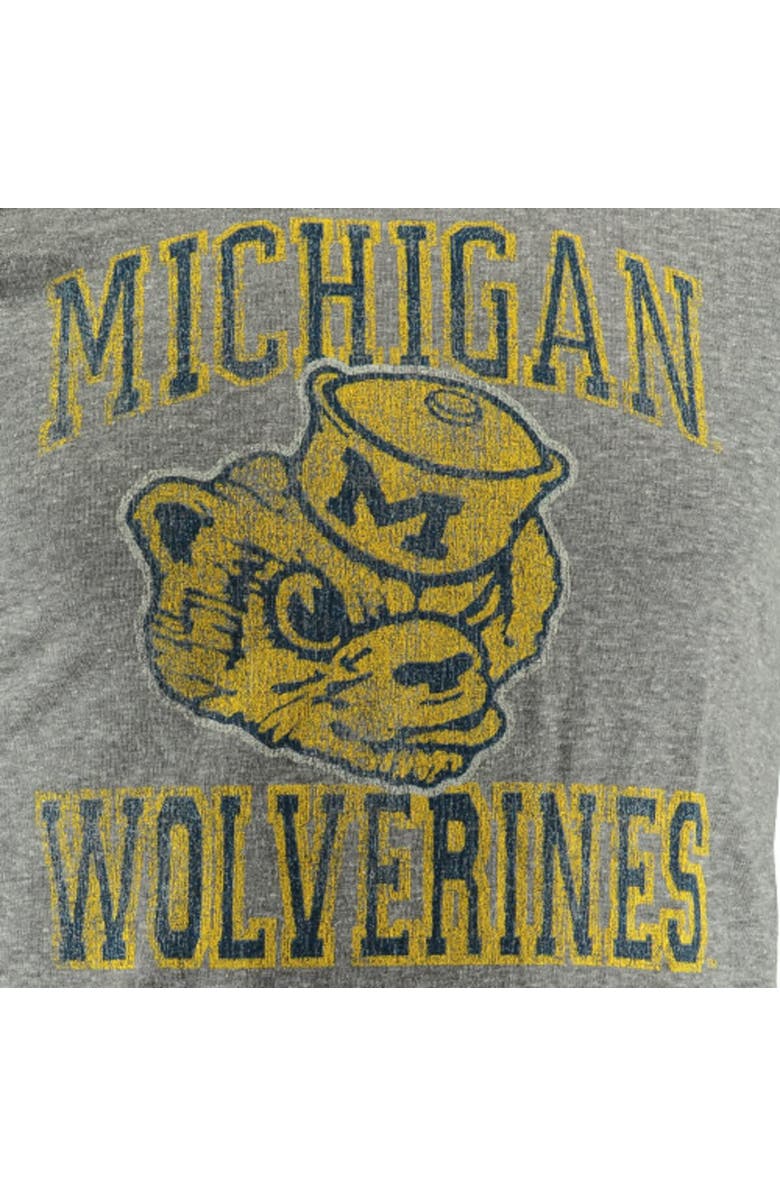 Retro Brand Men's Original Retro Brand Heather Gray Michigan Wolverines Vintage Wolverbear Tri-Blend T-Shirt, Alternate, color,