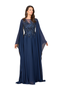 Chiffon A - line Long Gown with Cape Sleeves