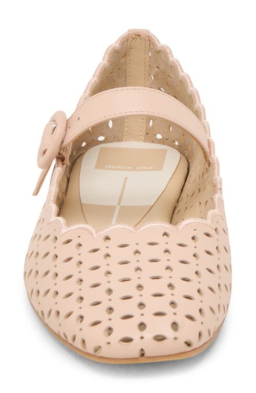 Dolce Vita Alexie Laser Cut Mary Jane Flat In Rose Perforated Leather