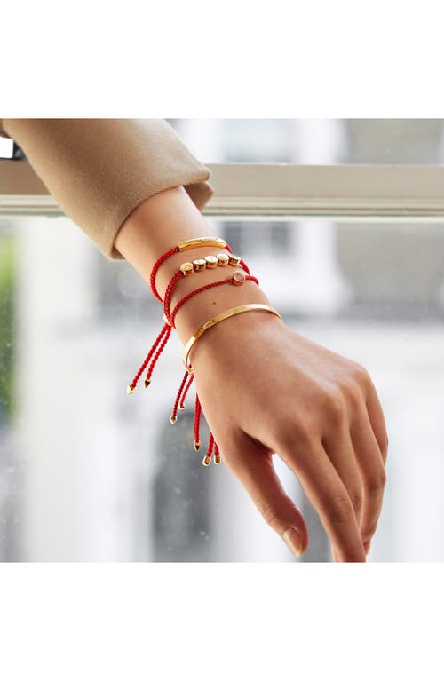 Monica Vinader Linear Friendship Bracelet In Rose Gold/coral