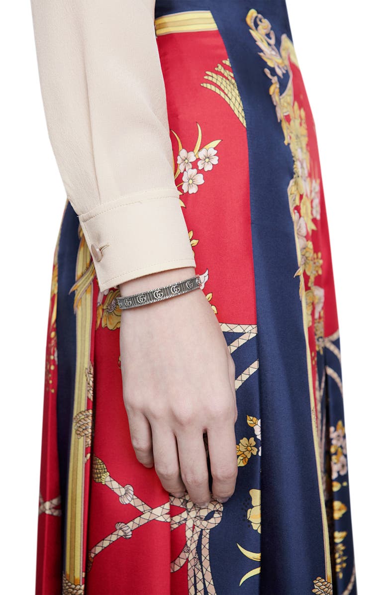 Gucci Double-G Cuff Bracelet, Alternate, color, 