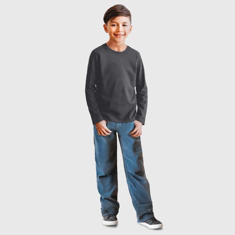 Boys Long Sleeve Soft Cotton Jersey T-Shirt (Toddler, Little Kid & Big Kid)