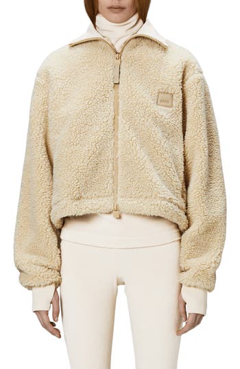 Rains Kofu Fleece Short Jacket In Sand