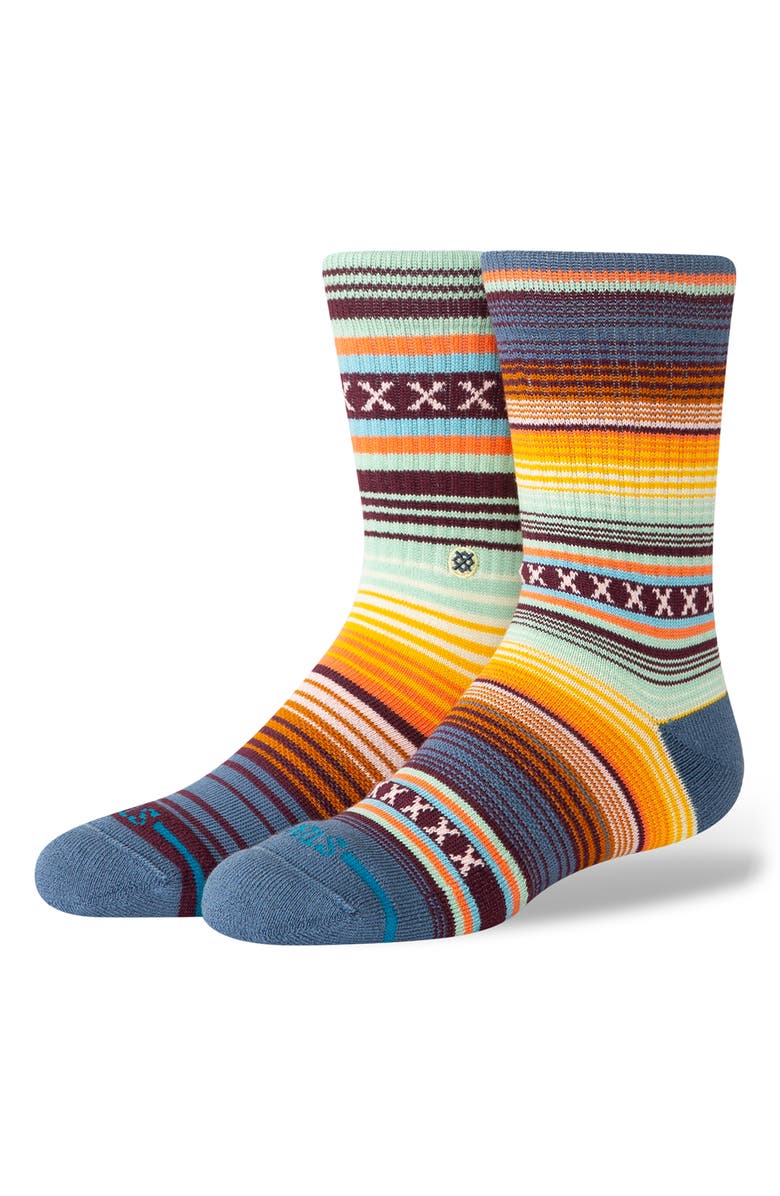 Stance Kids' Curren Crew Socks, Main, color, Sea Blue