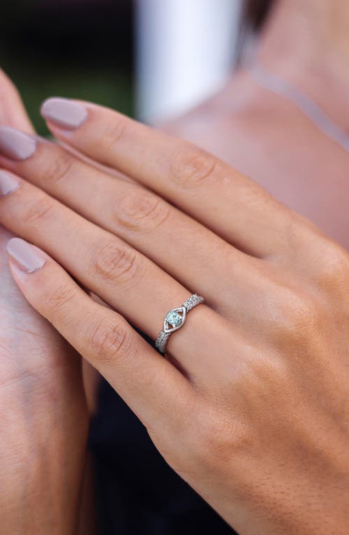 Delmar Sky Blue Topaz & White Sapphire Ring In Metallic