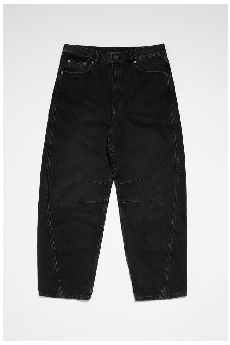 Barrel Leg Jeans, Main, color, WASHED BLACK