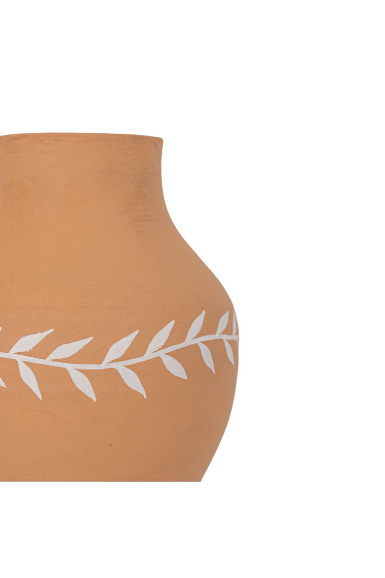 White Floral Vase Terracotta, Alternate, color, Orange