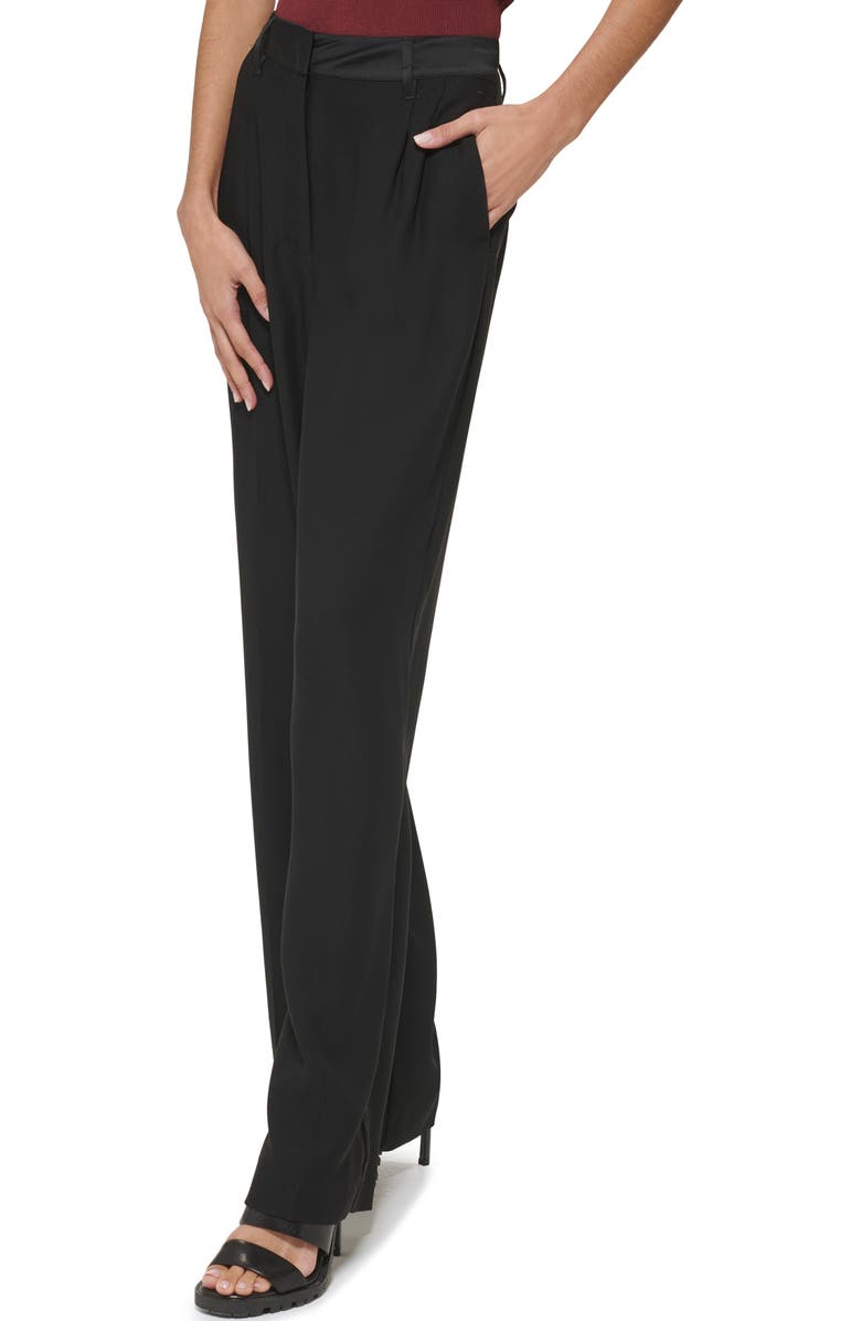 DKNY Mix Media Wide Leg Pants, Alternate, color, 