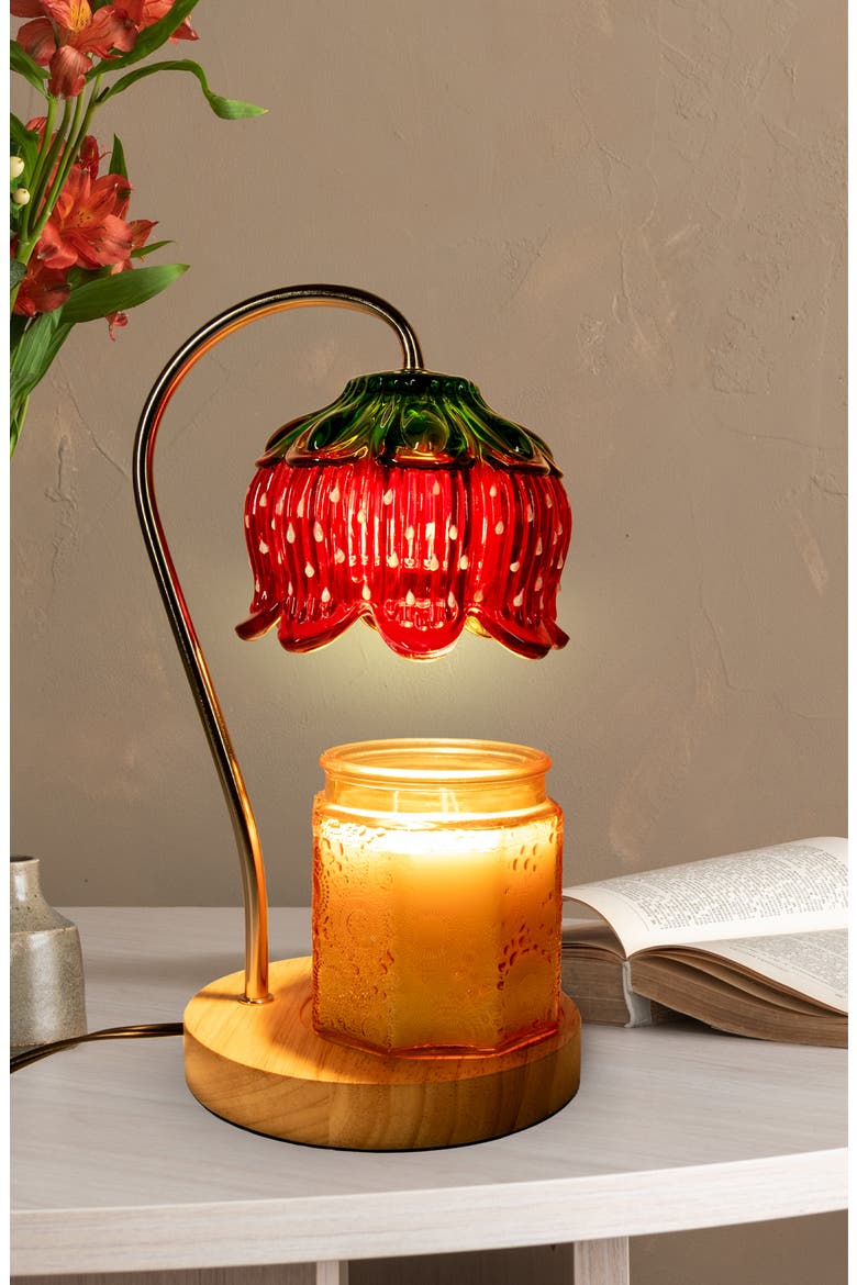 Candle Warmer Lamp, Alternate, color, RED/ GOLD